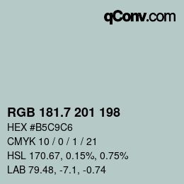 カラーコード: RGB 181.7 201 198 | qconv.com
