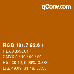 カラーコード: RGB 181.7 92.6 1 | qconv.com