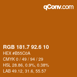 カラーコード: RGB 181.7 92.6 10 | qconv.com