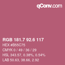 カラーコード: RGB 181.7 92.6 117 | qconv.com