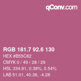 カラーコード: RGB 181.7 92.6 130 | qconv.com