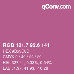 カラーコード: RGB 181.7 92.6 141 | qconv.com