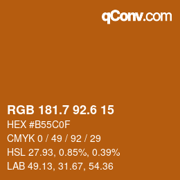 カラーコード: RGB 181.7 92.6 15 | qconv.com