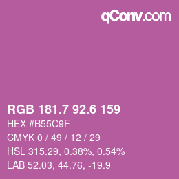 カラーコード: RGB 181.7 92.6 159 | qconv.com