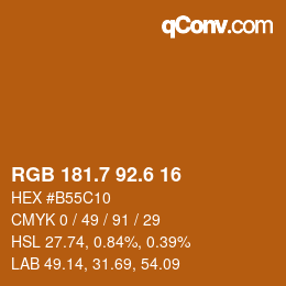 カラーコード: RGB 181.7 92.6 16 | qconv.com