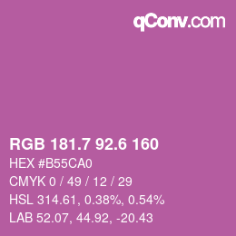 カラーコード: RGB 181.7 92.6 160 | qconv.com