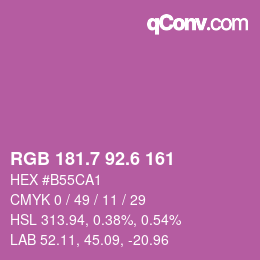 カラーコード: RGB 181.7 92.6 161 | qconv.com