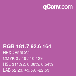 カラーコード: RGB 181.7 92.6 164 | qconv.com