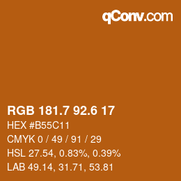 カラーコード: RGB 181.7 92.6 17 | qconv.com