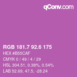 カラーコード: RGB 181.7 92.6 175 | qconv.com