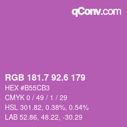 カラーコード: RGB 181.7 92.6 179 | qconv.com