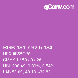 カラーコード: RGB 181.7 92.6 184 | qconv.com