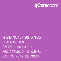 カラーコード: RGB 181.7 92.6 185 | qconv.com