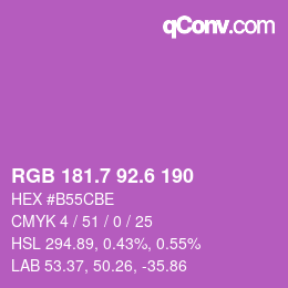 カラーコード: RGB 181.7 92.6 190 | qconv.com