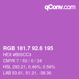 カラーコード: RGB 181.7 92.6 195 | qconv.com