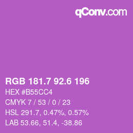 カラーコード: RGB 181.7 92.6 196 | qconv.com