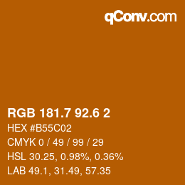 カラーコード: RGB 181.7 92.6 2 | qconv.com