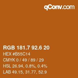 カラーコード: RGB 181.7 92.6 20 | qconv.com