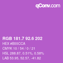カラーコード: RGB 181.7 92.6 202 | qconv.com