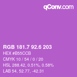 カラーコード: RGB 181.7 92.6 203 | qconv.com