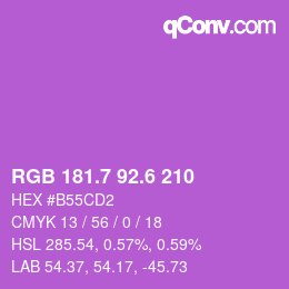 カラーコード: RGB 181.7 92.6 210 | qconv.com