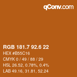 カラーコード: RGB 181.7 92.6 22 | qconv.com