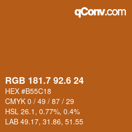 カラーコード: RGB 181.7 92.6 24 | qconv.com