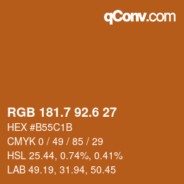 カラーコード: RGB 181.7 92.6 27 | qconv.com