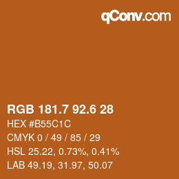 カラーコード: RGB 181.7 92.6 28 | qconv.com