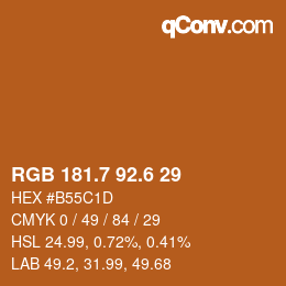 カラーコード: RGB 181.7 92.6 29 | qconv.com