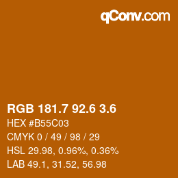 カラーコード: RGB 181.7 92.6 3.6 | qconv.com