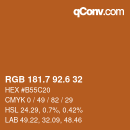 カラーコード: RGB 181.7 92.6 32 | qconv.com