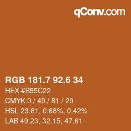 カラーコード: RGB 181.7 92.6 34 | qconv.com