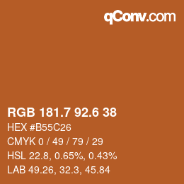 カラーコード: RGB 181.7 92.6 38 | qconv.com