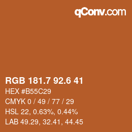 カラーコード: RGB 181.7 92.6 41 | qconv.com