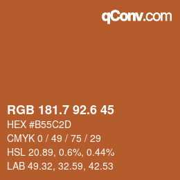 カラーコード: RGB 181.7 92.6 45 | qconv.com