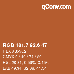 カラーコード: RGB 181.7 92.6 47 | qconv.com