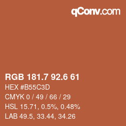 カラーコード: RGB 181.7 92.6 61 | qconv.com