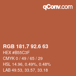 カラーコード: RGB 181.7 92.6 63 | qconv.com
