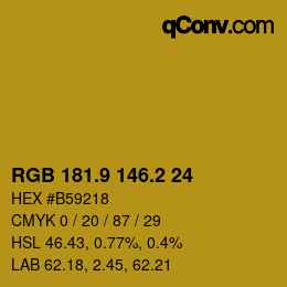 カラーコード: RGB 181.9 146.2 24 | qconv.com