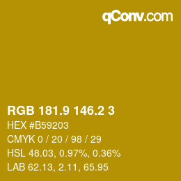 カラーコード: RGB 181.9 146.2 3 | qconv.com