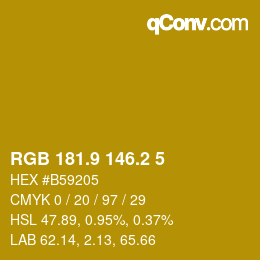 カラーコード: RGB 181.9 146.2 5 | qconv.com