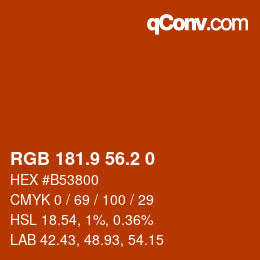 Color code: RGB 181.9 56.2 0 | qconv.com