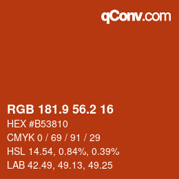 カラーコード: RGB 181.9 56.2 16 | qconv.com