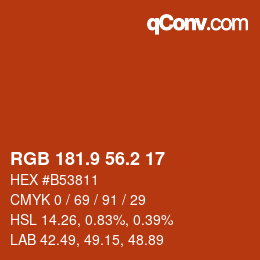 カラーコード: RGB 181.9 56.2 17 | qconv.com