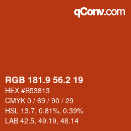 Color code: RGB 181.9 56.2 19 | qconv.com