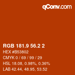カラーコード: RGB 181.9 56.2 2 | qconv.com