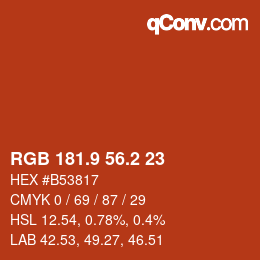 Color code: RGB 181.9 56.2 23 | qconv.com