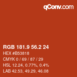 Color code: RGB 181.9 56.2 24 | qconv.com