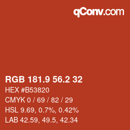 Color code: RGB 181.9 56.2 32 | qconv.com